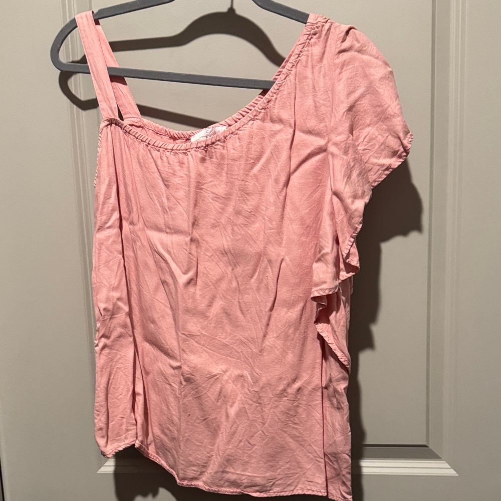 Adonna Light Pink Asymmetrical Women's Blouse